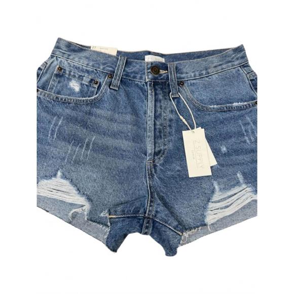 NEW Z SUPPLY women's hi rise denim shorts in blue - Picture 1 of 1